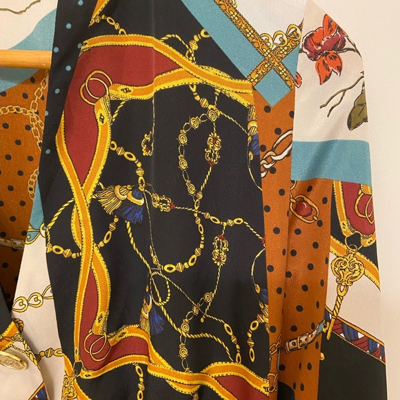 🧁ZARA floral Baroque chain patch work pleated dress- SZ: XS. NWOT - Picture 15 of 15